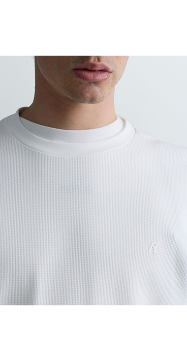 ワッフルコットンロングスリーブTシャツ 詳細画像